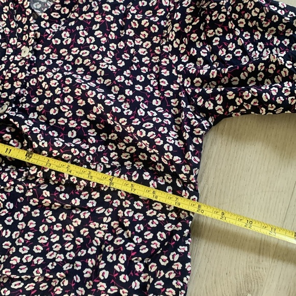Pretty Garden‎ buttons up tie waist Floral navy white Dress size X-LARGE viscose - Picture 11 of 13